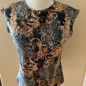 Jaipur animal print top with cap sleeves